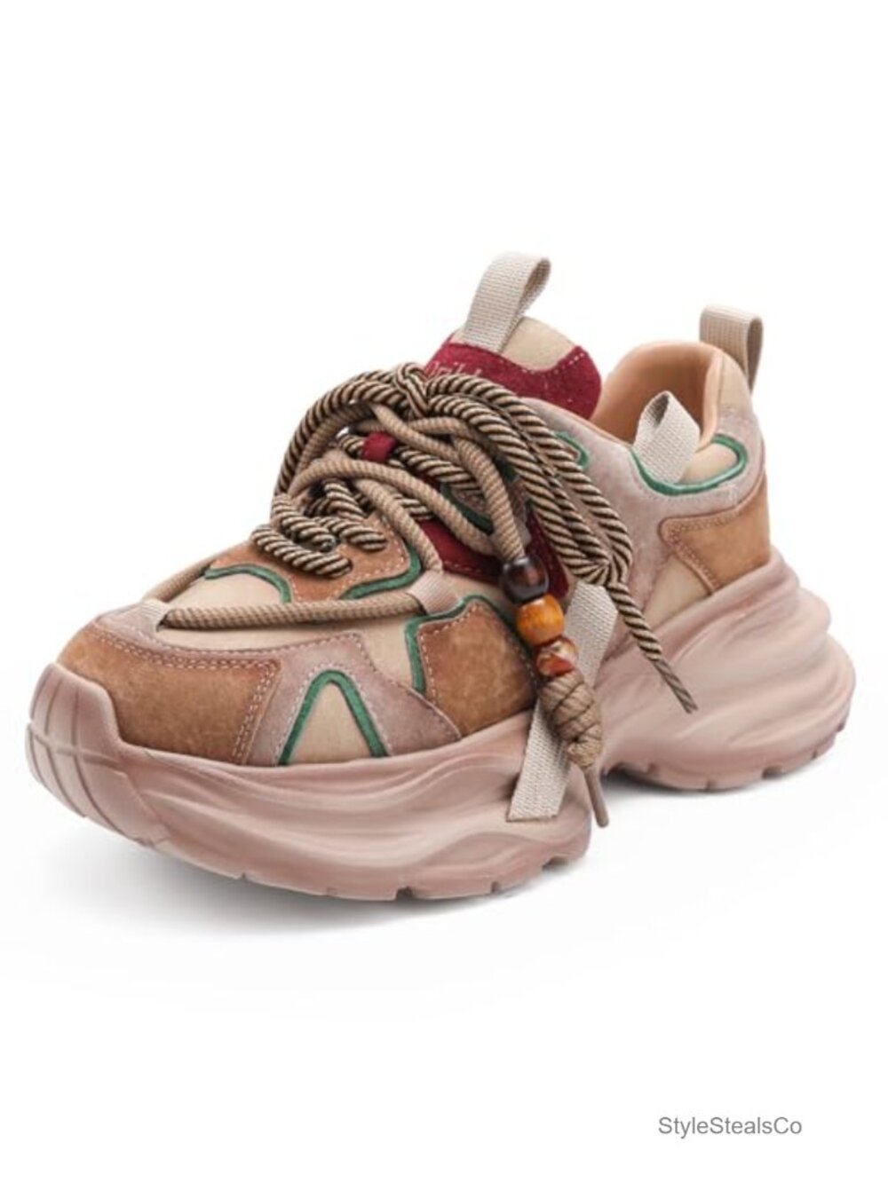 Chunky Platform Sneakers Lace-Up Walking Shoes Comfortable Casual